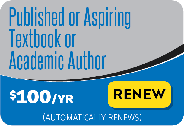 Published or Aspiring Textbook or Academic Author $100/yr
