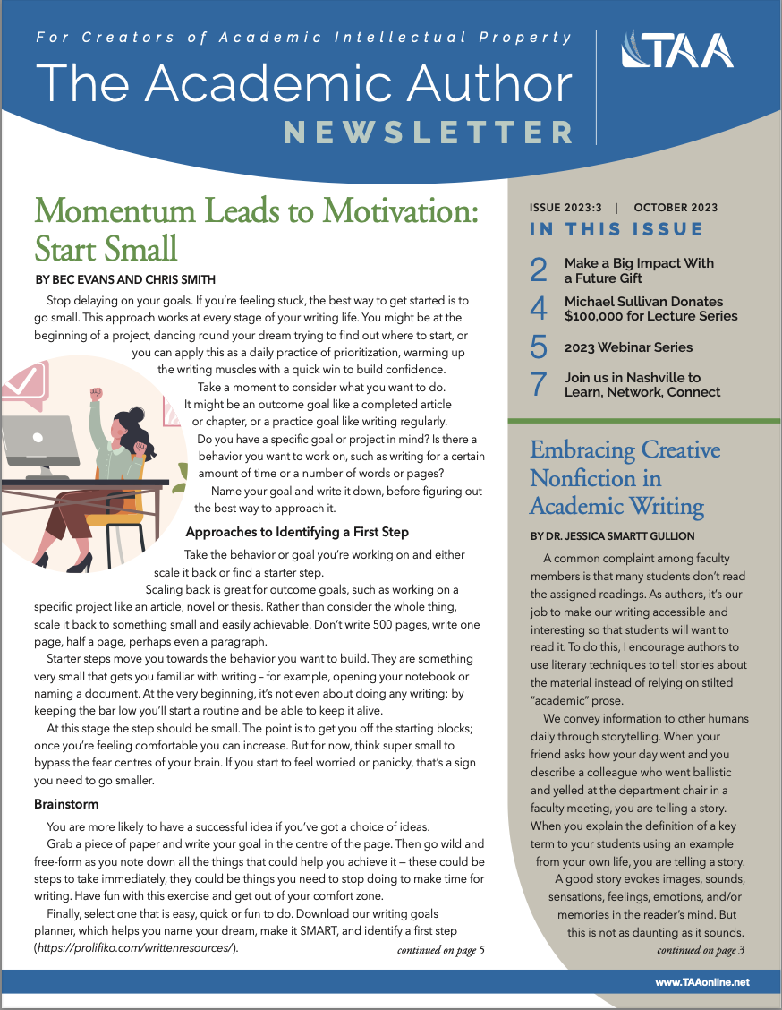 The Academic Author October 2023 issue