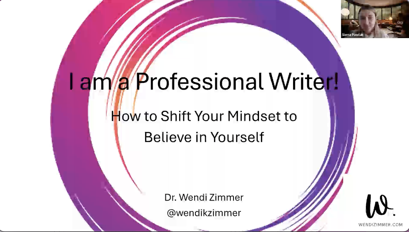 I am a professional writer webinar first slide